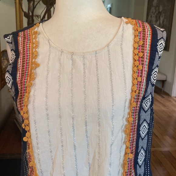 Altar’d State Medium Boho Aztec Tribal Abara Sleeveless Embroidered Dress - Picture 5 of 10